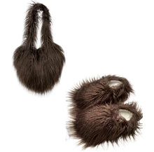 Load image into Gallery viewer, Diva Fur Slippers &amp; Fur Bag Set
