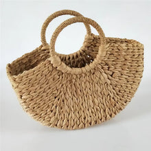 Load image into Gallery viewer, Women New Straw Handbags Woman Handmade Woven Basket Rattan Handbag for Femme Ladies Simple All-Match Handbag
