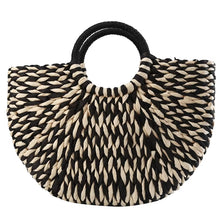 Load image into Gallery viewer, Women New Straw Handbags Woman Handmade Woven Basket Rattan Handbag for Femme Ladies Simple All-Match Handbag
