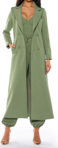 Green trench coat